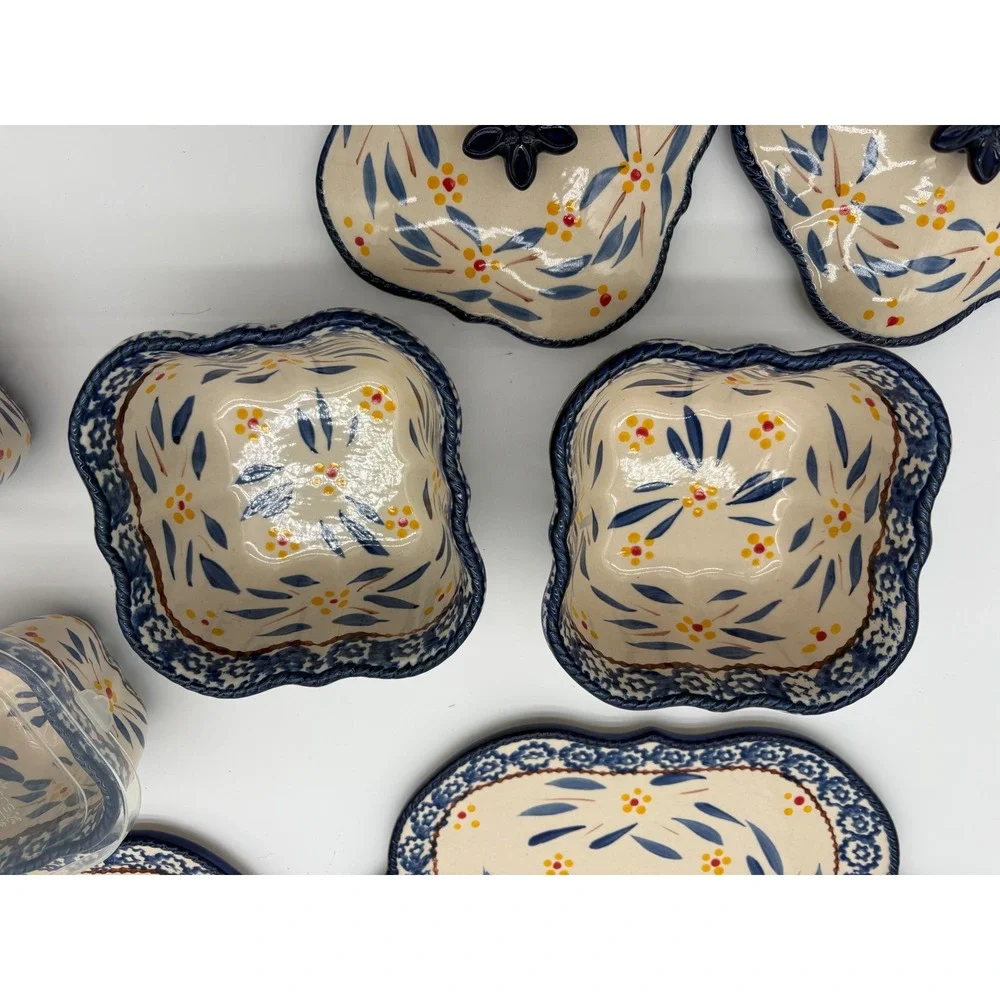 Vintage kitchen Temp-tations Bakeware Set Old World Ceramic 9pc casserole